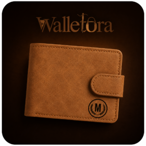 m series button pu genuine leather wallet